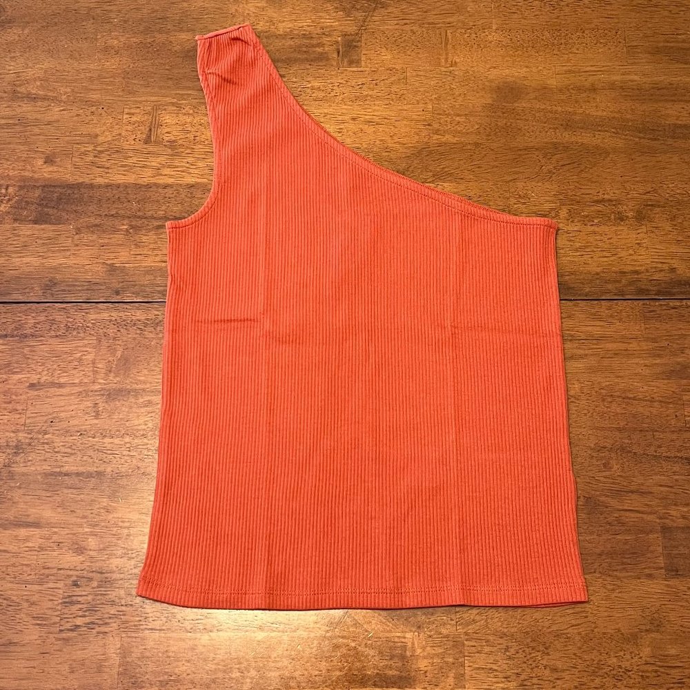 NWT J Crew One-Shoulder Vintage Rib Top - Picture 3 of 5